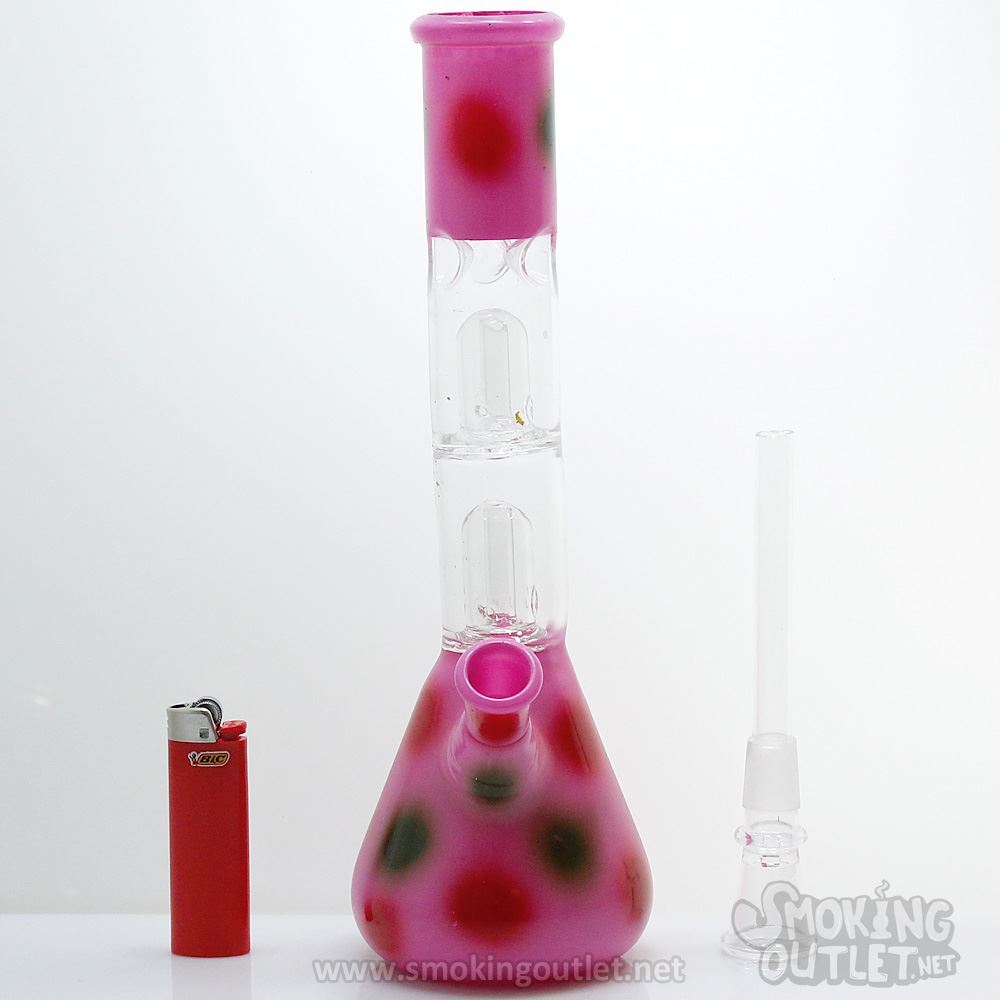 Spray Paint Double Ghost Perc Triple Chamber Beaker Bong Smoking Outlet